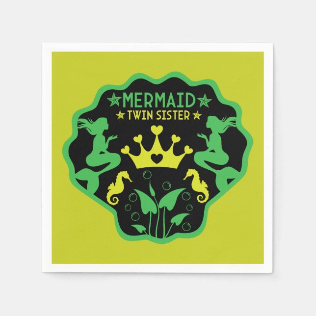 Mermaid Twin Sisters Serviette (Vorderseite)