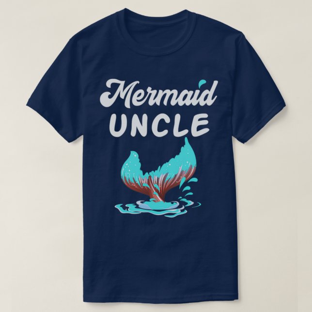 Mermaid Uncle Girl Mermaid Party T-Shirt (Design vorne)