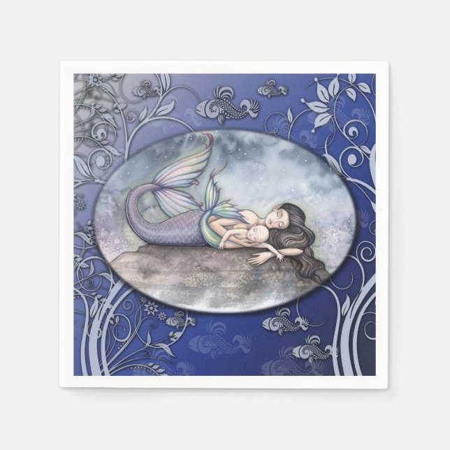 Mermaid und Baby-Dusche Napkins Serviette (Vorderseite)