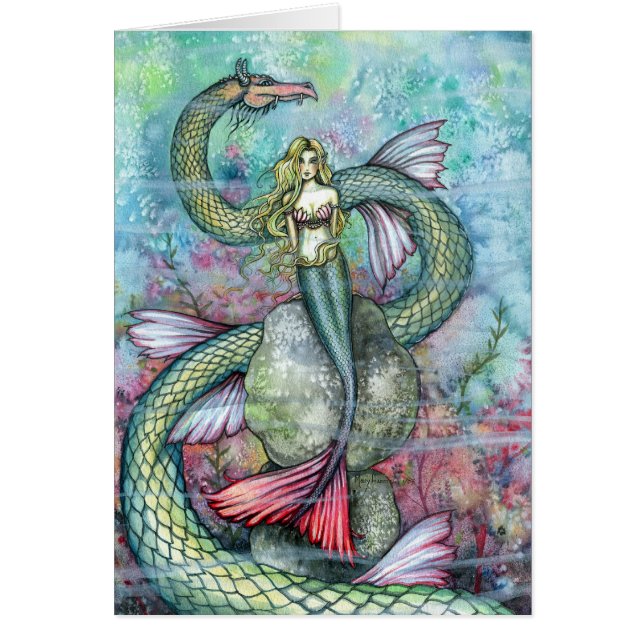 Mermaid und Sea Serpent Card ~ Leere (Vorne)