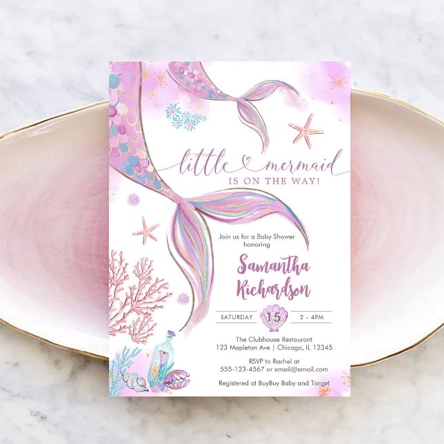 Mermaid Under The Sea Baby Shower Invitation Einladung (Von Creator hochgeladen)