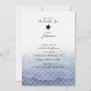 Mermaid Under the Sea Birthday Party - Einladung