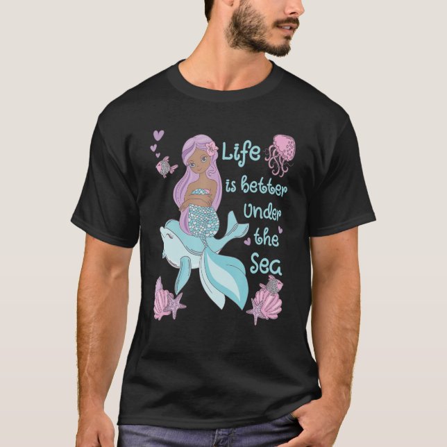 Mermaid  Under the Sea Cute Ocean Design T-Shirt (Vorderseite)