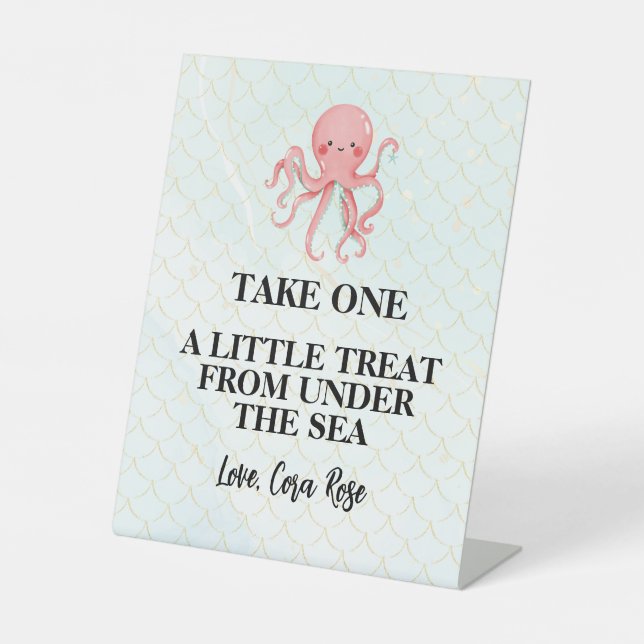 Mermaid Under The Sea Girl Birthday Party Sockelschild (Vorderseite)