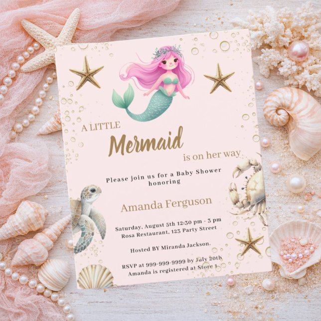 Mermaid Under the sea ocean Baby Shower invitation (Von Creator hochgeladen)