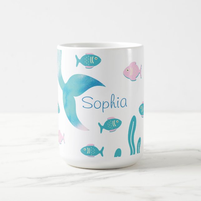 Mermaid Under the Sea Pastel Pink Blue  Kaffeetasse (Mittel)