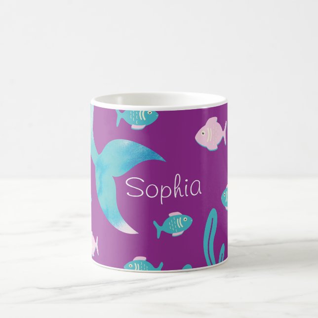 Mermaid Under the Sea Pastel Purple Kaffeetasse (Mittel)