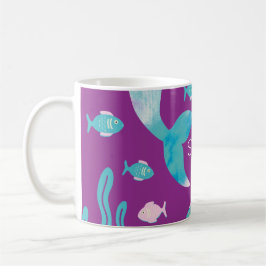 Mermaid Under the Sea Pastel Purple Kaffeetasse