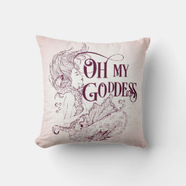 Mermaid Underwater Sea Goddess Maroon Throw Kissen