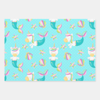 Mermaid Unicorn Kid Geschenkpapier Set