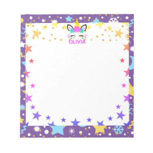 Mermaid Unicorn Personalisiert Kids Notizblock