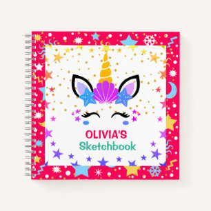 Mermaid Unicorn Personalisiert Kids Sketchbook Notizbuch