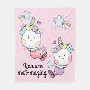 Mermaid Unicorns Magie Sie Mermazing Girls Fleecedecke