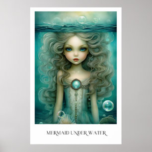 Mermaid unter Wasser Poster