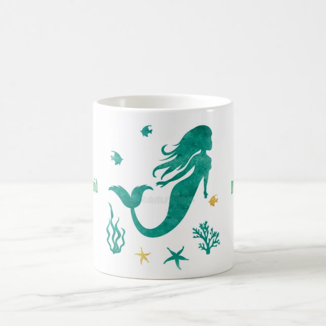 Mermaid Vibes Aquamarin Kaffeetasse (Mittel)