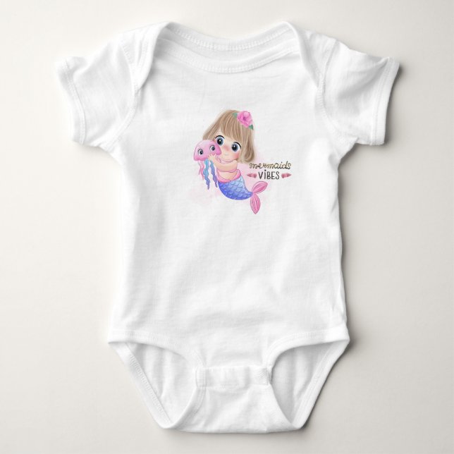 Mermaid Vibes Baby Strampler (Vorderseite)