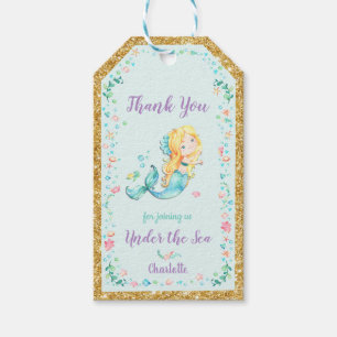 Mermaid Vielen Dank Hinweis Gefallen Tags Geburtst Geschenkanhänger