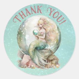Mermaid Vielen Dank Runder Aufkleber