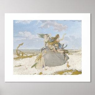 Mermaid Vintag Decoupage Beach Starfish Ozean Foliendrucke