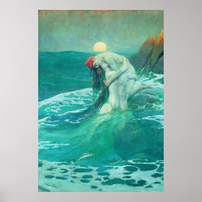 Mermaid Vintage Poster (Vorne)