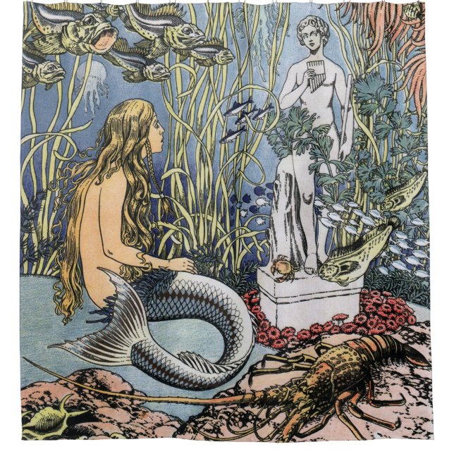 Mermaid von Ivan Bilibin Duschvorhang (Vorderseite)