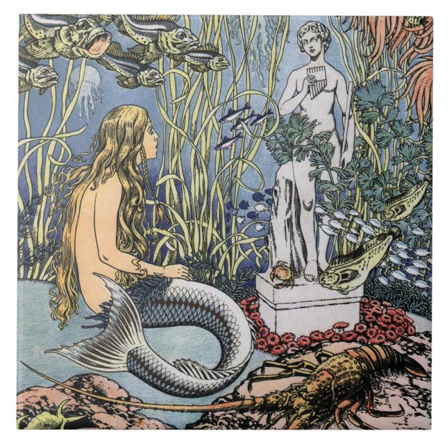 Mermaid von Ivan Bilibin Fliese (Vorderseite)