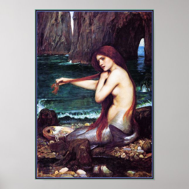 Mermaid von John Waterhouse Poster (Vorne)