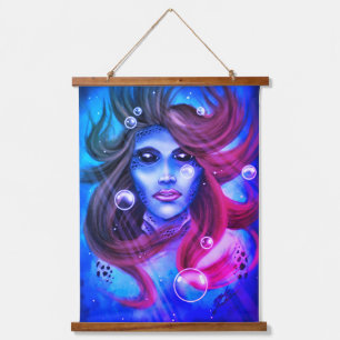 Mermaid Wandteppich Mit Holzrahmen