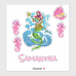 Mermaid Warrior Pink Sea Fricker Sticker