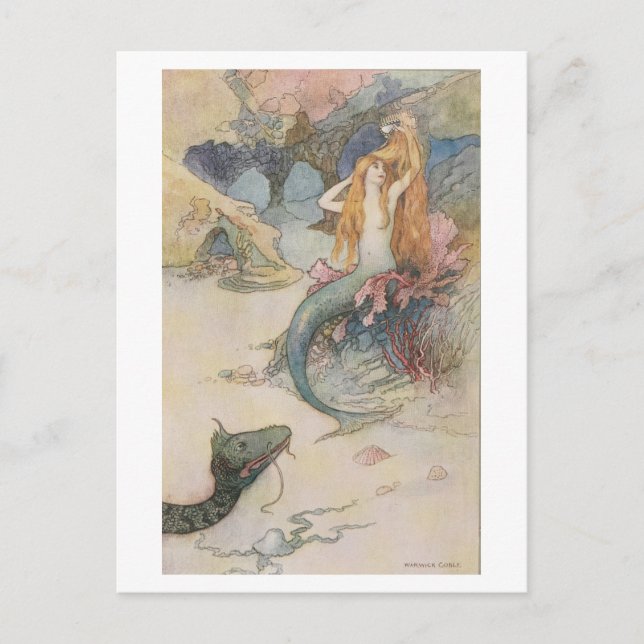 Mermaid Warwick Goble Postkarte (Vorderseite)