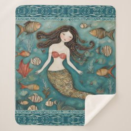 Mermaid Watercolor Sherpadecke