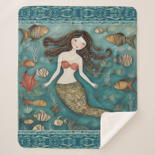 Mermaid Watercolor Sherpadecke