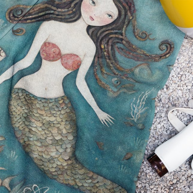 Mermaid Watercolor Strandtuch (Von Creator hochgeladen)