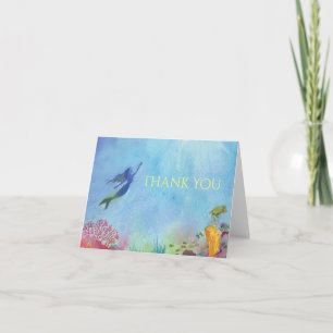 Mermaid Watercolor Thank You Card Dankeskarte
