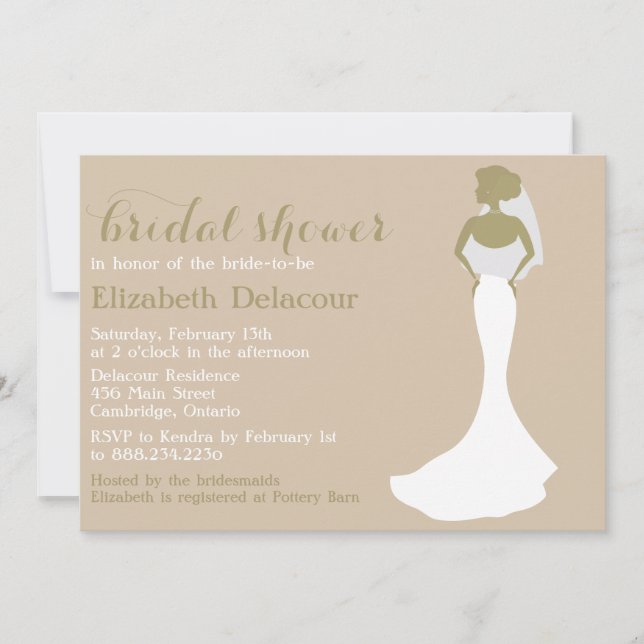 Mermaid Wedding Gown Old Bridal Dusche Einladung (Vorderseite)