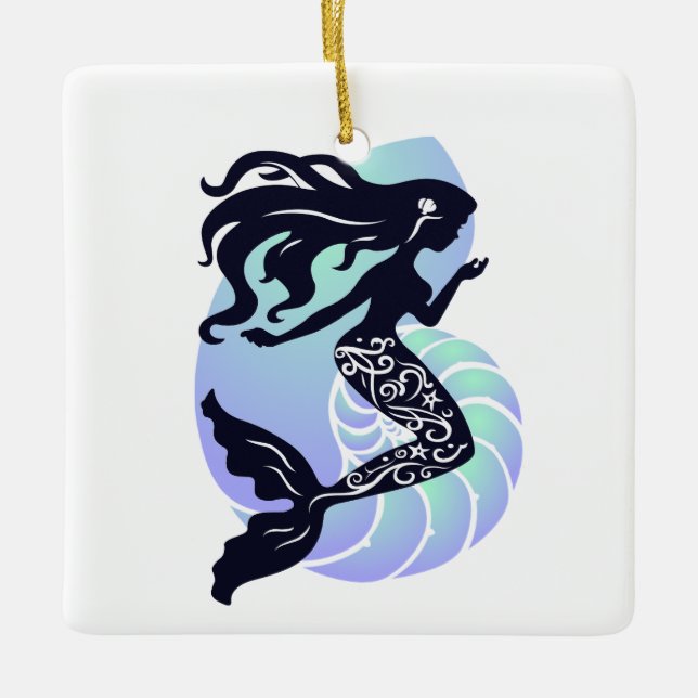 Mermaid Weihnachtsschmuck (Vorderseite)