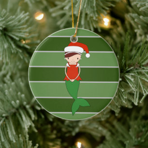 Mermaid Weihnachtsspecial Keramik Ornament