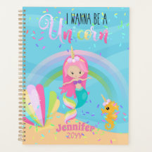 Mermaid will ein Einhorn-Girls-Journale werden