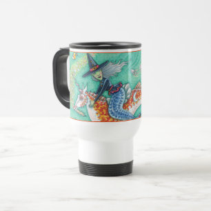 MERMAID WITCH, HALLOWEEN MERHORSE COMMUTER TASSE,  REISEBECHER
