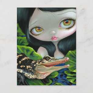 "Mermaid with a Baby Alligator" Postkarte