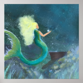 Mermaid with her pearl poster