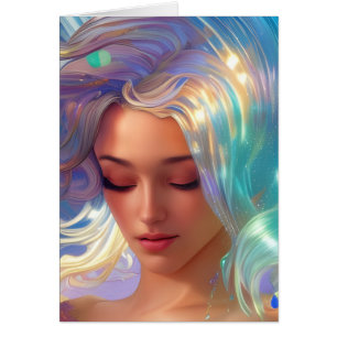Mermaid with Shimmering Hair All Occasions Greetin