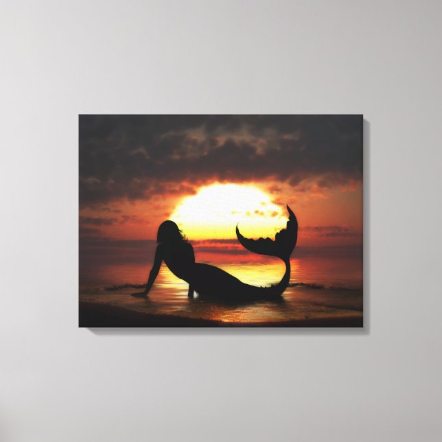 Mermaid Wrapped Canvas Leinwanddruck (Vorderseite)