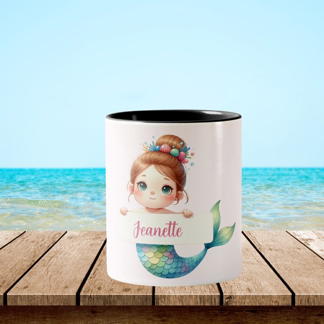 Mermaid wünscht personalisierbare Tasse (Von Creator hochgeladen)