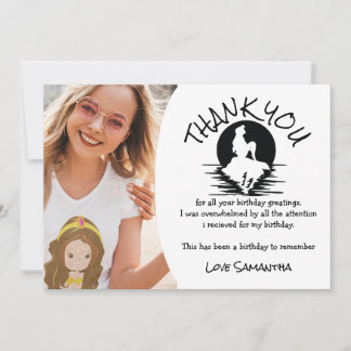 Mermaid Yellow Geburtstagsparty Danke Einladung