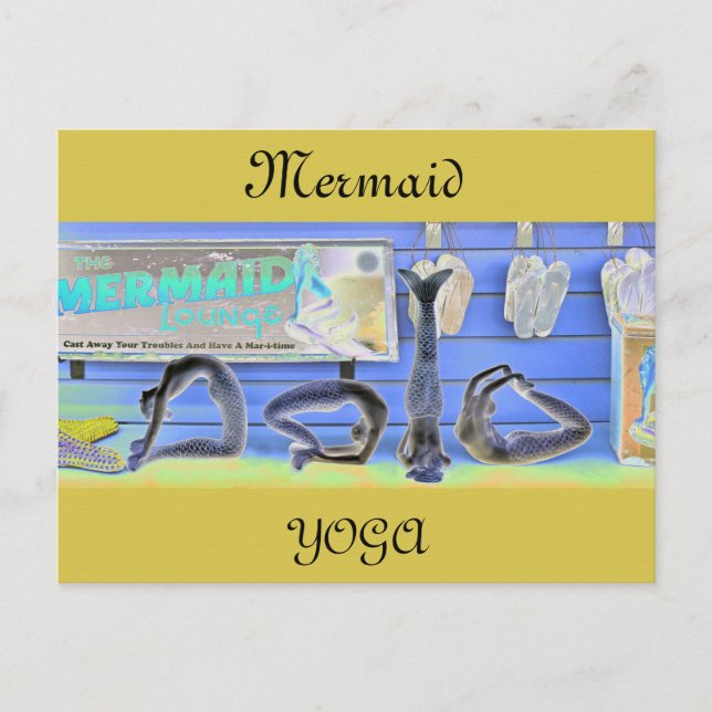Mermaid Yoga Postcard Postkarte (Vorderseite)