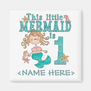 Mermaid zum ersten Geburtstag Magnet
