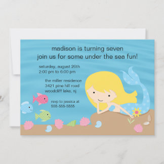 Mermaid zum Geburtstag Einladung