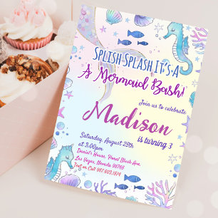 Mermaid zum Geburtstag Einladung unter Wasser