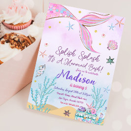 Mermaid zum Geburtstag Einladung unter Wasser